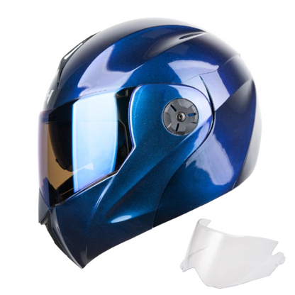 Casco Abatible ICH 3110 Solid Camaleón Azul+VISOR Adicional - Gratis