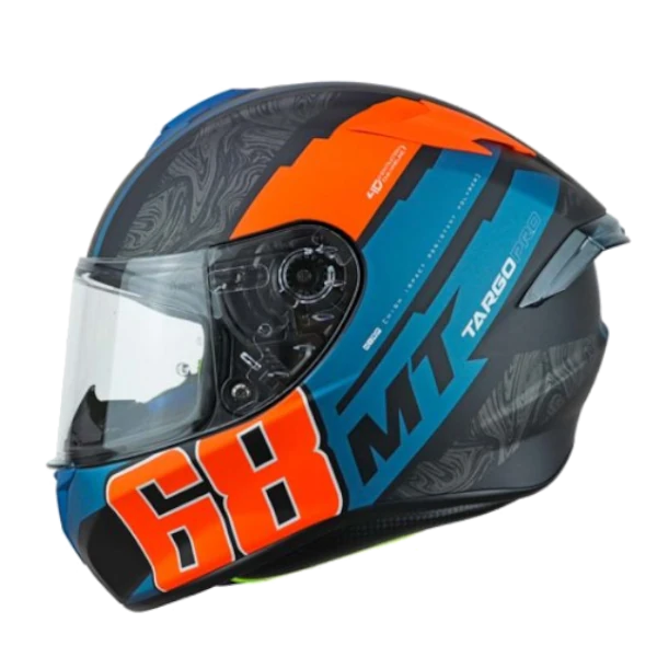 Casco Integral Mt Targo Pro Welcome Fluor Naranja