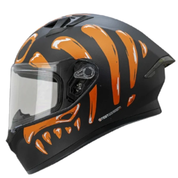 Casco Integral ICH 503 Skuller NARANJA bv Casco Integral ICH 503 Skuller color naranja brillante con doble visera y diseño moderno