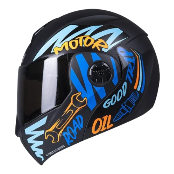 CASCO ABATIBLE ICH 3110 MOTOR NARANJA AZUL