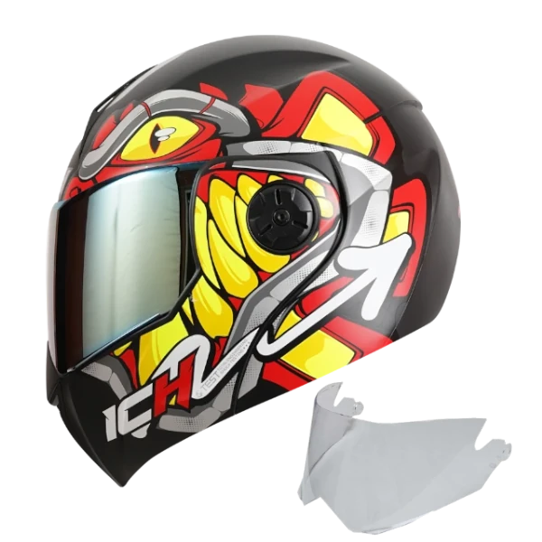 CASCO ICH 3110 RAW ROJO + VISOR