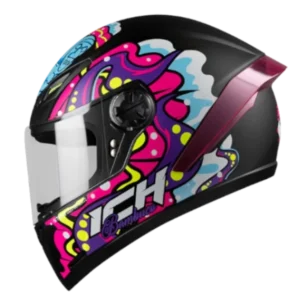Casco Integral ICH 501 SP Bambuco color brillante con doble visera y diseño moderno