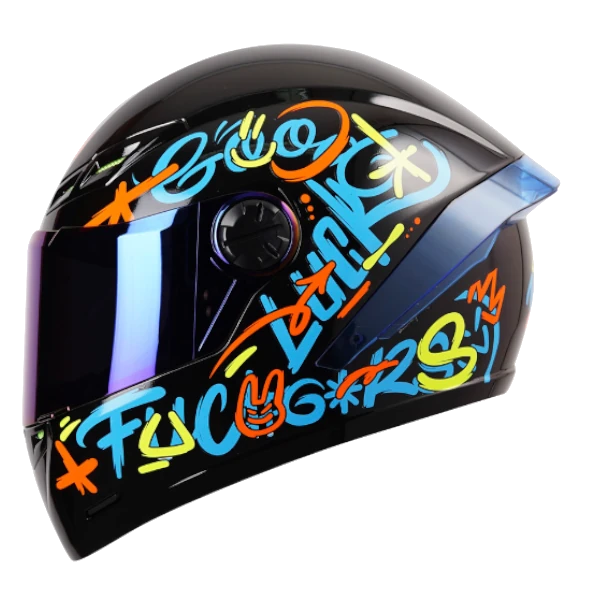Casco ICH INT Type color azul BV para motociclista