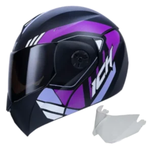 CASCO ABATIBLE ICH 3110 GINEX MORADO + VISOR TRANS