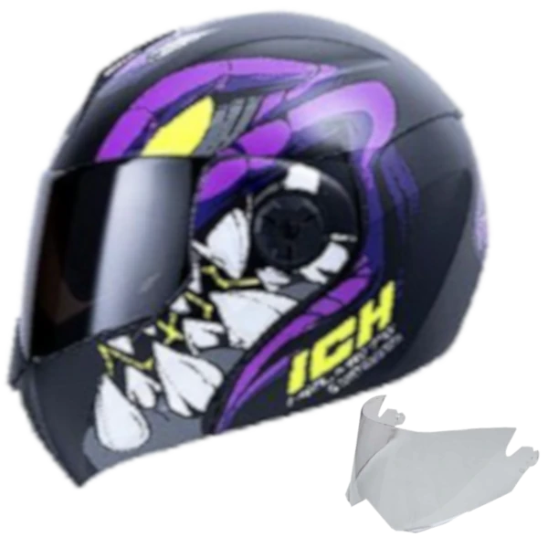 CASCO ABATIBLE ICH 3110 Nidhog MORADO + VISOR BV 1