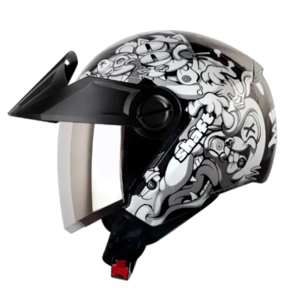 CASCO-ABIERTO-SHAFT-212-MOSTER-PETS-NEGRO-GRIS-