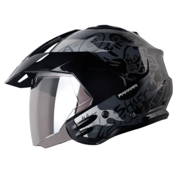 CASCO-ABIERTO-SHAFT-227-GHOSTRIDER-NEGRO-GRIS