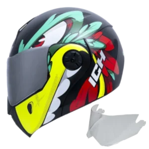 CASCO ABATIBLE ICH 3110 RAPAZ VERDE + VISOR