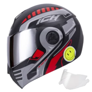 Casco abatible ICH 3110 Roboto con diseño gráfico futurista y visor transparente – modelo original certificado DOT.