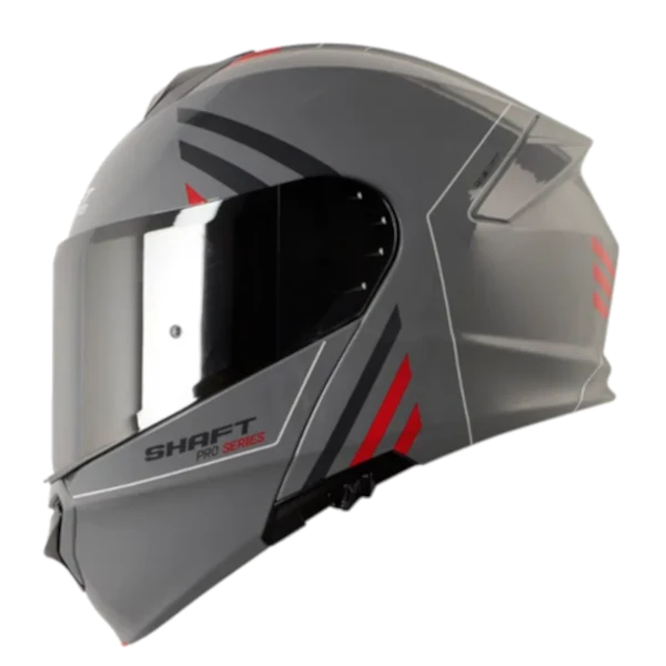 CASCO ABATIBLE SHAFT 4000 MERLO GRIS ROJO