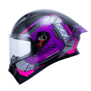 Casco integral ICH 503 X Lock fucsia BV para motociclista diseño deportivo y alta protección