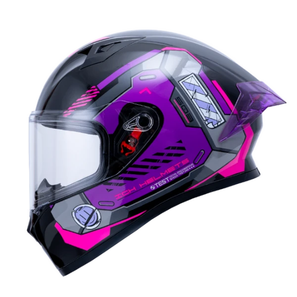 CASCO INTEGRAL ICH 503 X LOCK FUCSIA BV Casco integral ICH 503 X Lock fucsia BV para motociclista diseño deportivo y alta protección