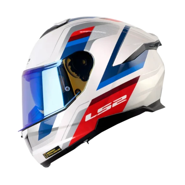 CASCO INTEGRAL LS2 808 STREAM 2 VINTAGE WHITE BLUE