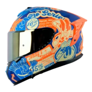 CASCO INTEGRAL SHAFT 610 PRO FAST FOOD AZUL NARANJA