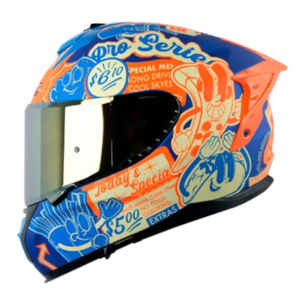 CASCO INTEGRAL SHAFT 610 PRO FAST FOOD AZUL NARANJA