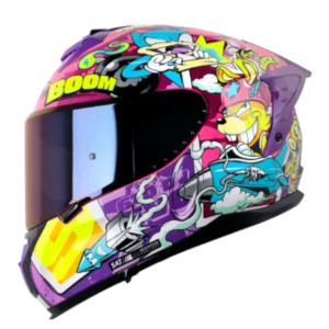 CASCO INTEGRAL SHAFT 610 PRO WARZONE FUCSIA AZUL