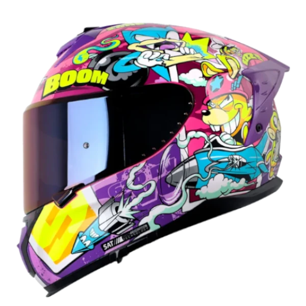 CASCO INTEGRAL SHAFT 610 PRO WARZONE FUCSIA AZUL