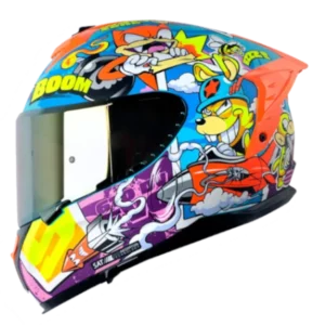 CASCO INTEGRAL SHAFT 610 PRO WARZONE NARANJA AZUL