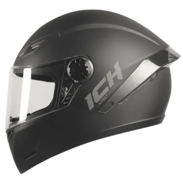 Casco Integral ICH 501 SP Solid negro con doble visera y diseño minimalista