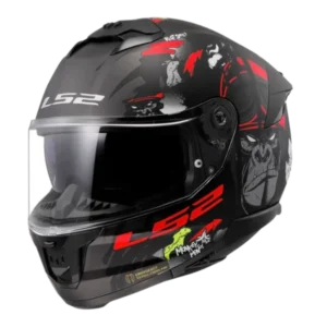 CASCO INTEGRAL LS2 808 STREAM 2 ANGRY MONKEY NEGRO ROJO BV