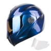 CASCO ABATIBLE ICH 3110 SOLID CAMALEON AZUL BV Casco abatible ICH 3110 Camaleón Azul con visor doble y visor adicional gratis, edición especial para motociclistas en Colombia.