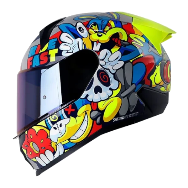 CASCO INTEGRAL SHAFT 560 EVO MELO GRIS ROJO BV Casco integral Shaft 560 EVO MELO en colores gris y rojo, diseño aerodinámico con visera panorámica, modelo para motociclistas BV