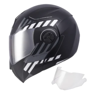 Casco abatible ICH 3110 Cicu color gris con visera transparente – diseño moderno, modelo original certificado DOT para motociclistas.