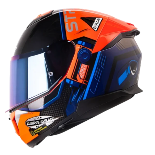 CASCO INTEGRAL LS2 808 STREAM 2 MOON WALK BLUE AND ORANGE BV