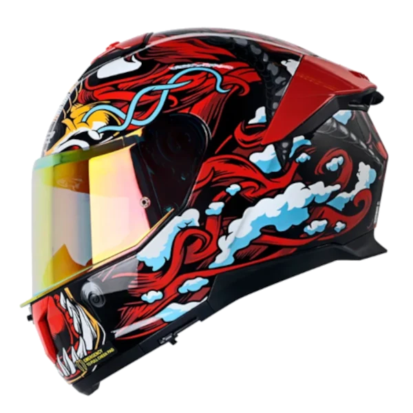 Casco Integral Ls2 808 Stream II Dragontiger rojo BV