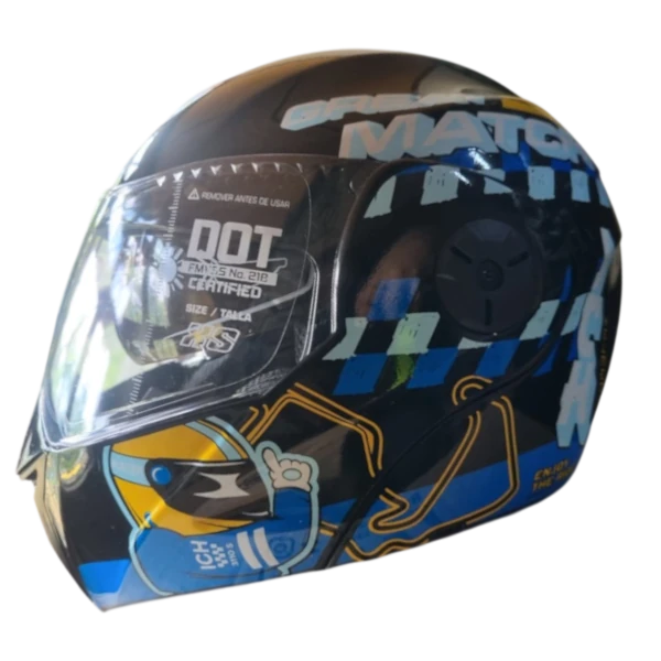 CASCO ABATIBLE ICH 3110S KIDS ERACER NARANJA AZUL BV