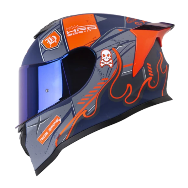 CASCO INTEGRAL HRO 506 CITAK NARANJA AZUL BV