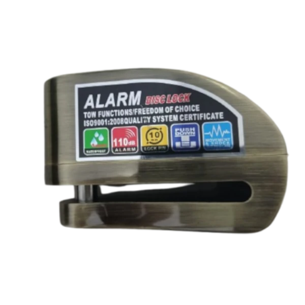 Candado de disco Premium Looks para motocicleta, fabricado en acero endurecido con llave de seguridad.
