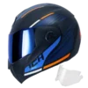 CASCO ABATIBLE ICH 3110 AUGE AZUL 1.0 BV Casco abatible ICH 3110 Auge con diseño moderno y visor transparente – modelo original certificado DOT, incluye visor adicional gratis.