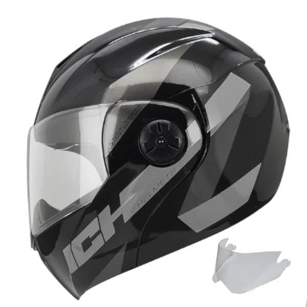 Casco Abatible ICH 3110 Folded Gris Brillo 2.0 BV para motociclistas
