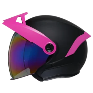 Casco abierto XTR OP15 Solid negro fucsia para motociclista diseño moderno y seguro