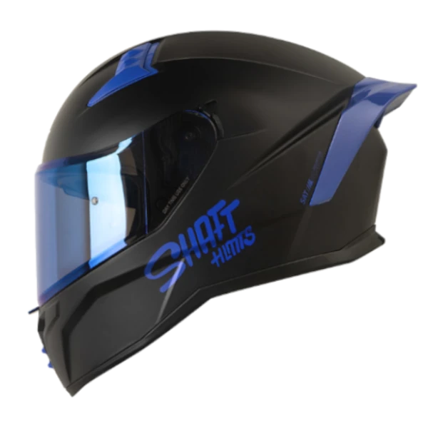 Casco Integral SHAFT 504 DV Solid Azul Mate BV con visor doble y diseño aerodinámico