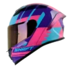 Casco Integral SHAFT 559 Ginale Brillo color fucsia talla M con visera transparente