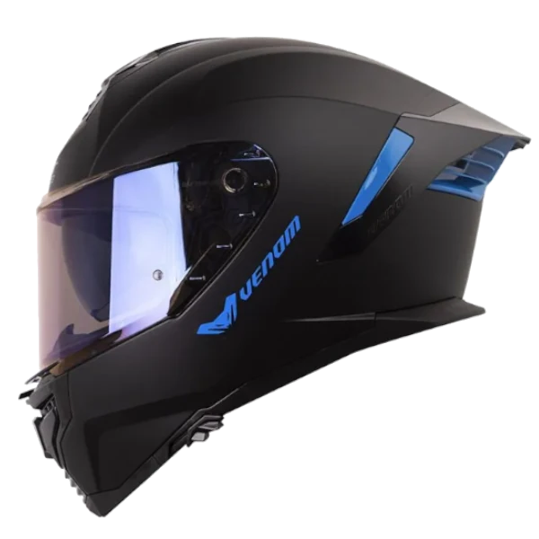 Casco integral Shaft Pro 606 Venom Solid color negro con azul