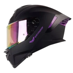 Casco integral Shaft Pro 606 Venom Solid color negro con morado