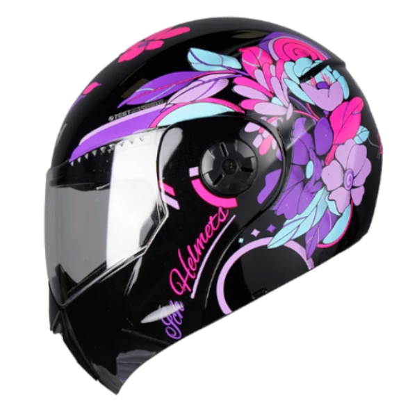 Casco Abatible ICH 3110s Kids Nat color fucsia brillante, talla XS, con sistema abatible y interior acolchado