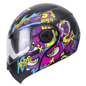 Casco abatible para niños ICH 3110s Kids Renflex color morado brillante, talla XS