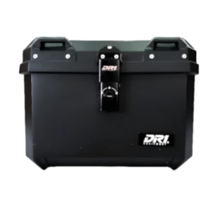 Maletero DR1 45 litros Negro EVO con cierre seguro, reflectores traseros y base universal para instalación en moto o scooter.