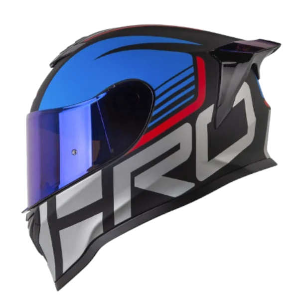 Casco integral HRO 506 SP Wise Negro Azul BV con visor antirrayas, interior lavable y certificación DOT.