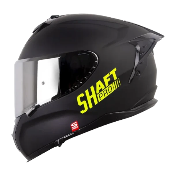 Casco integral Shaft Pro 610 DV Evo Solid en color negro y amarillo
