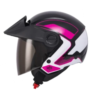 Casco moto abierto ICH 102 Silvermax fucsia BRILLO