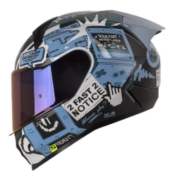 Casco integral Shaft 560 EVO G26 azul y blanco BV 1.0