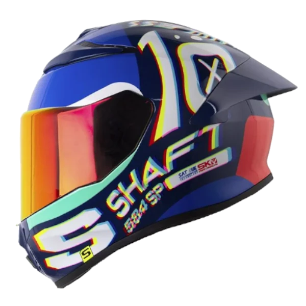 CASCO INTEGRAL SHAFT 584 SP Rgb AZUL ROJO 1.0 BV Casco Integral SHAFT 584 SP RGB
