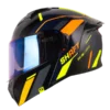 Casco abatible Shaft 3820 Seven en color azul con detalles naranja, diseño deportivo y funcional