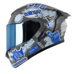 Casco abatible X ONE 3000 RS EXUAN azul gris para motocicleta