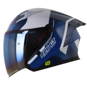 Casco abierto Shaft 226 GT Minuet azul blanco BV 1.0 para motociclista